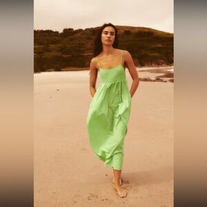 NEW Green Long Summer Zara Dress